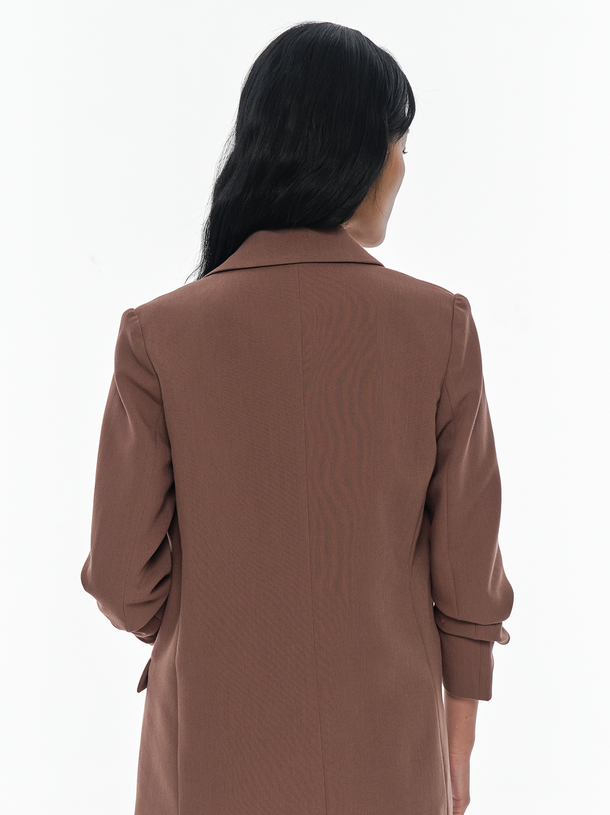 Chriselle Ruched Blazer-Chocolate
