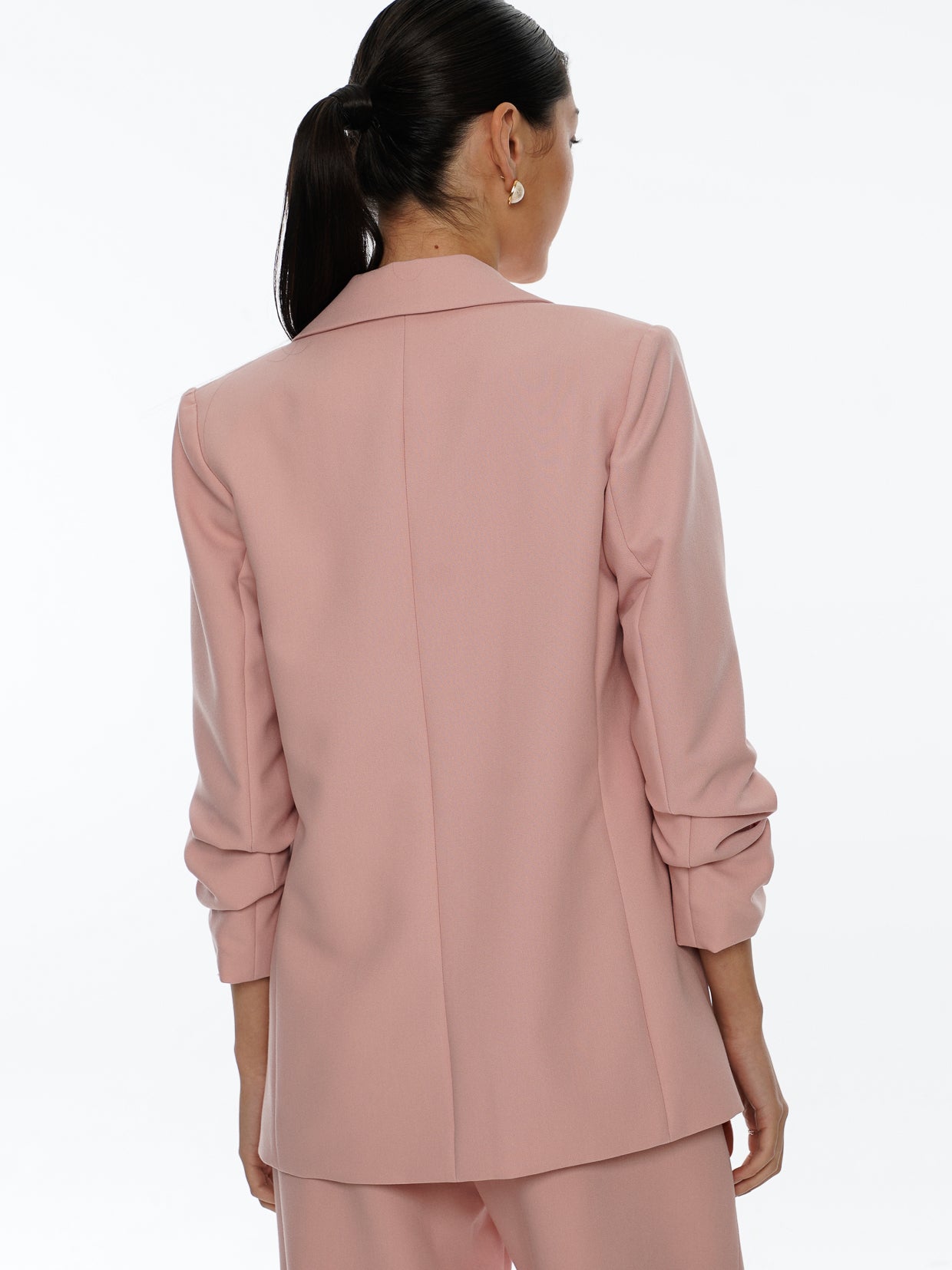 Chriselle Ruched Blazer-Pink
