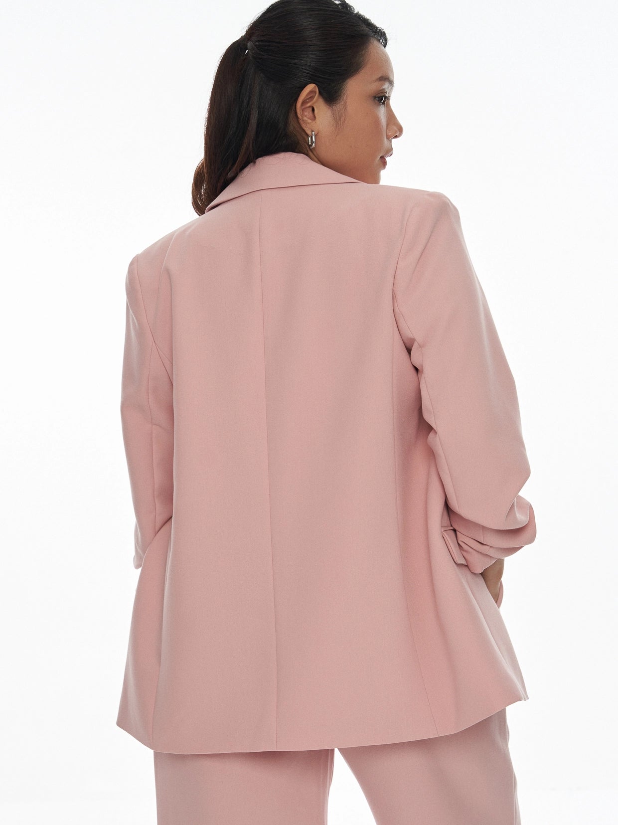 Chriselle Ruched Blazer-Pink