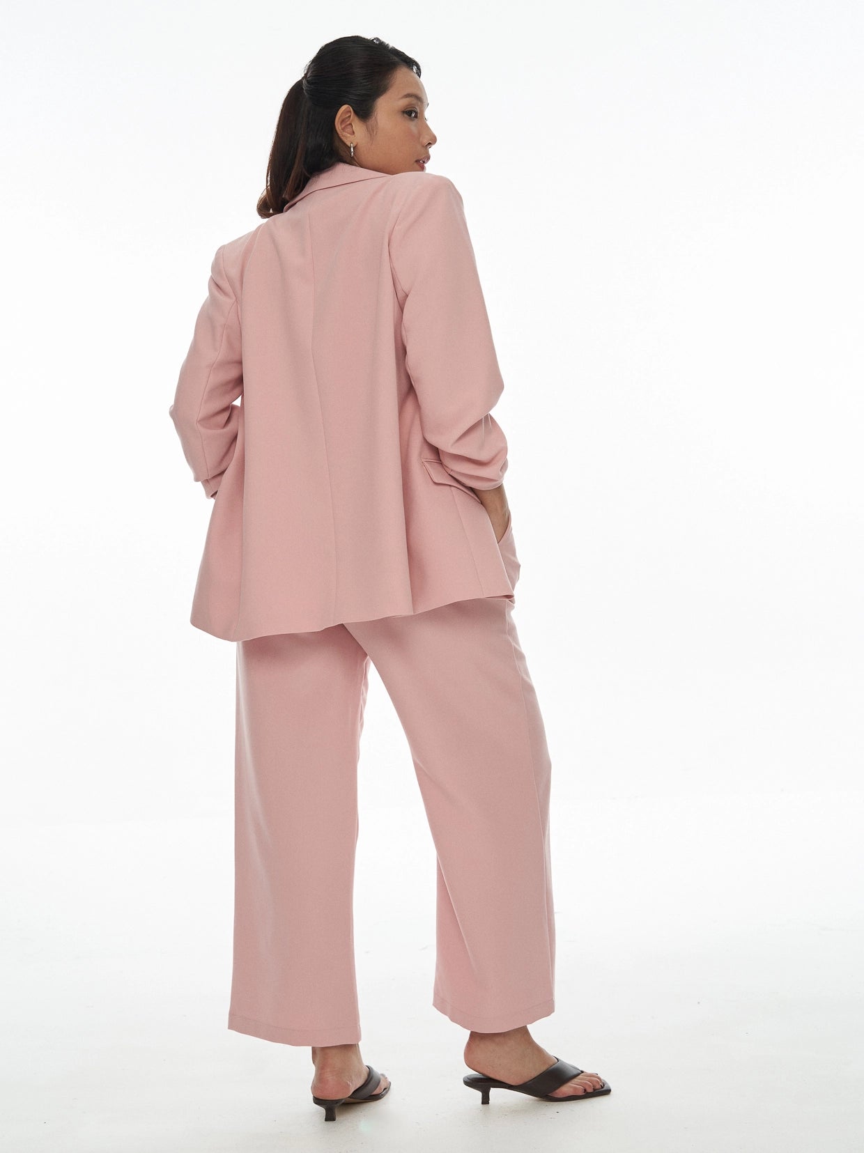 Chriselle Ruched Blazer-Pink