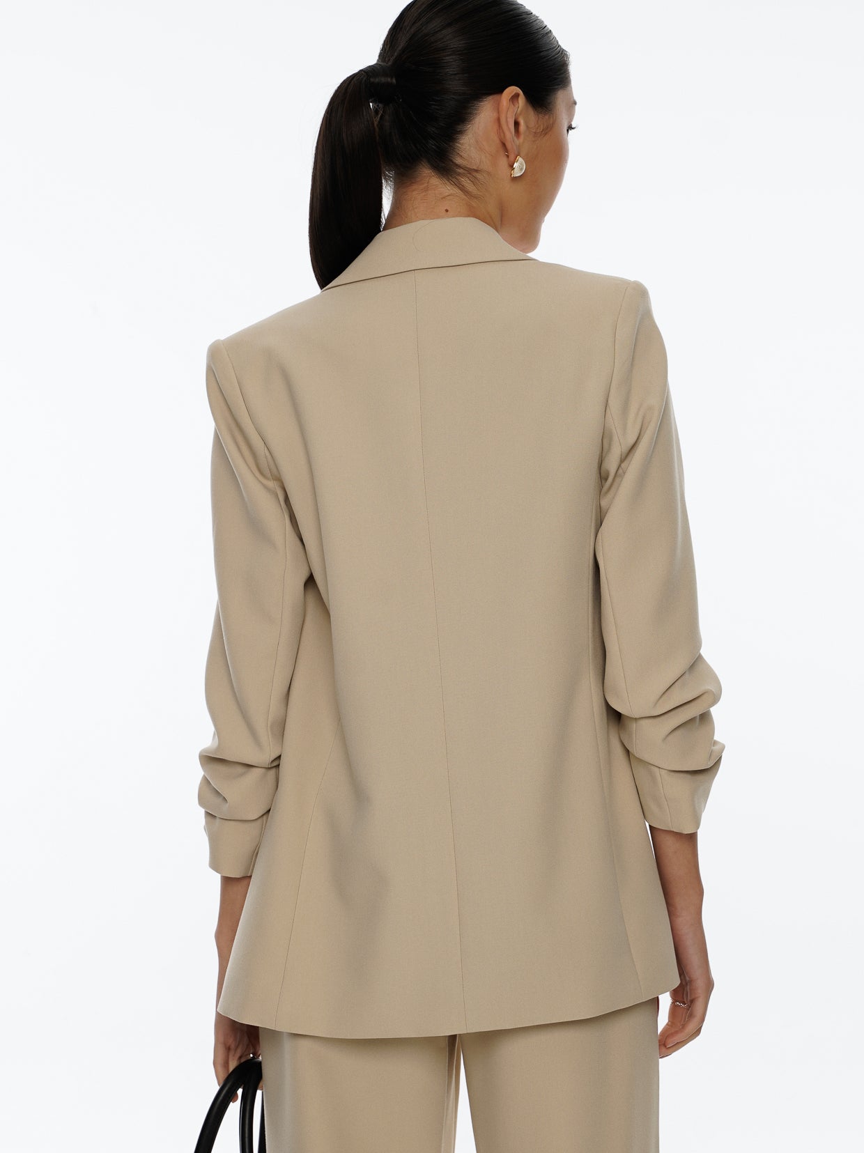 Chriselle Ruched Blazer-Sand