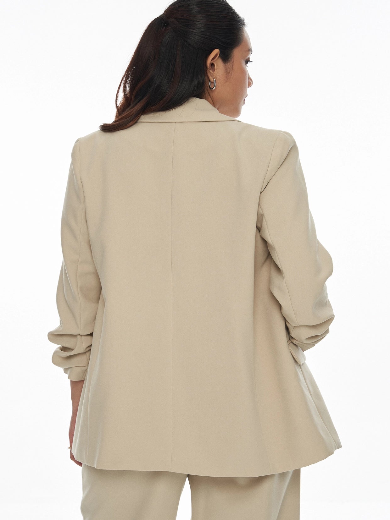 Chriselle Ruched Blazer-Sand