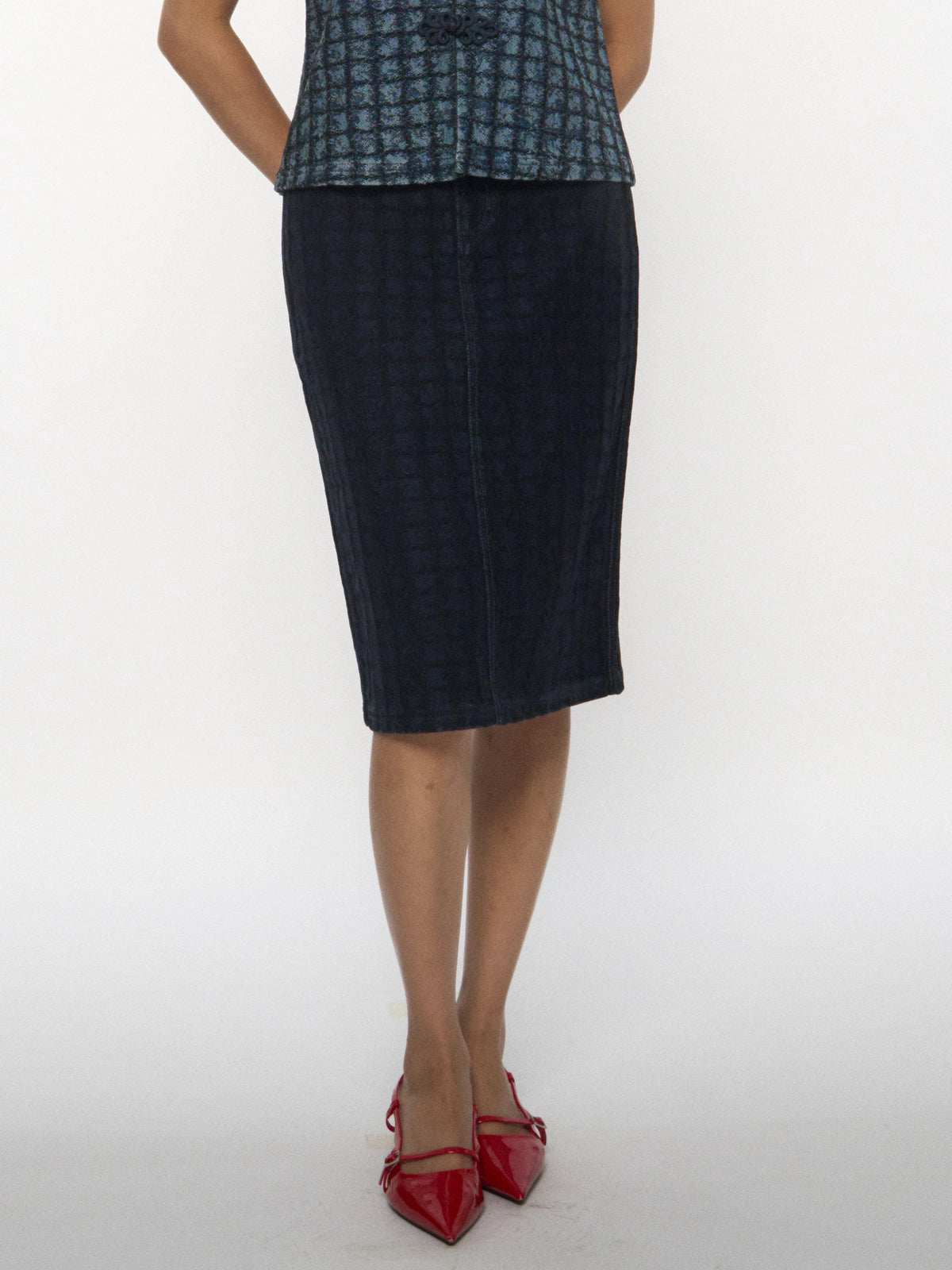 Denim Quilted Skirt