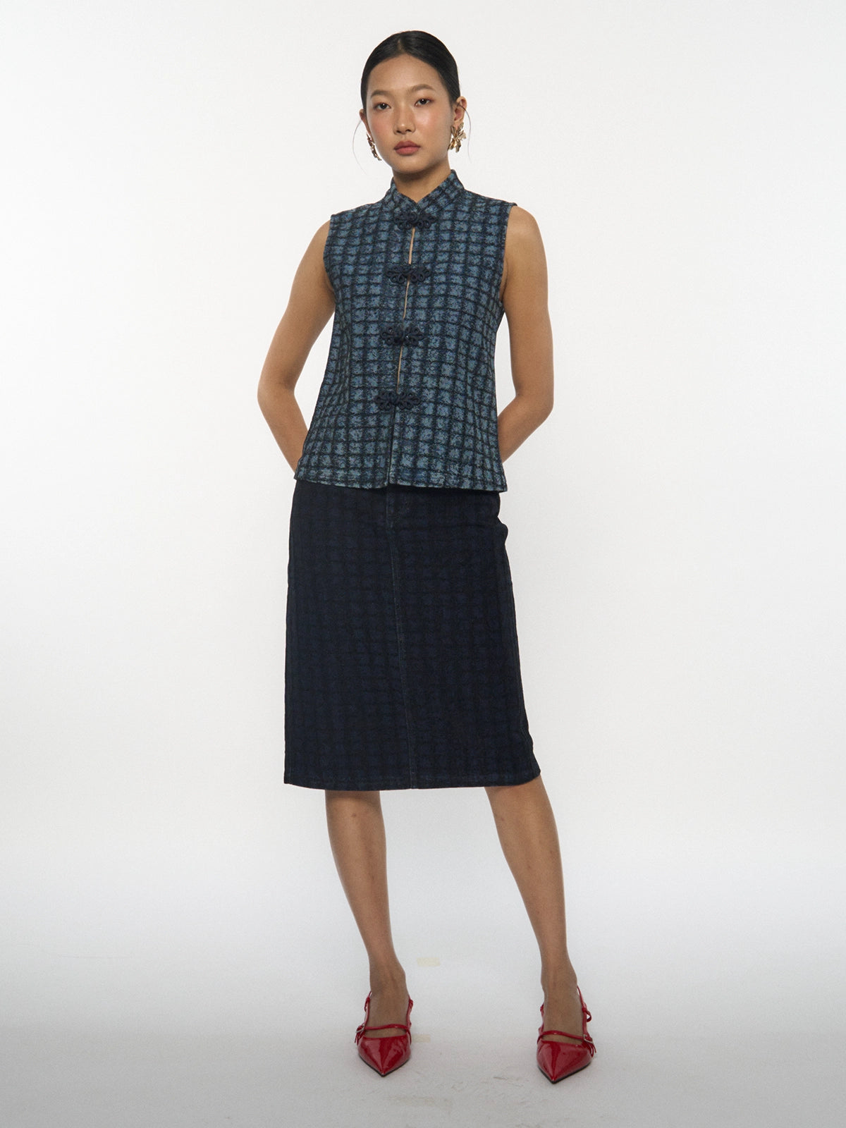 Denim Quilted Skirt