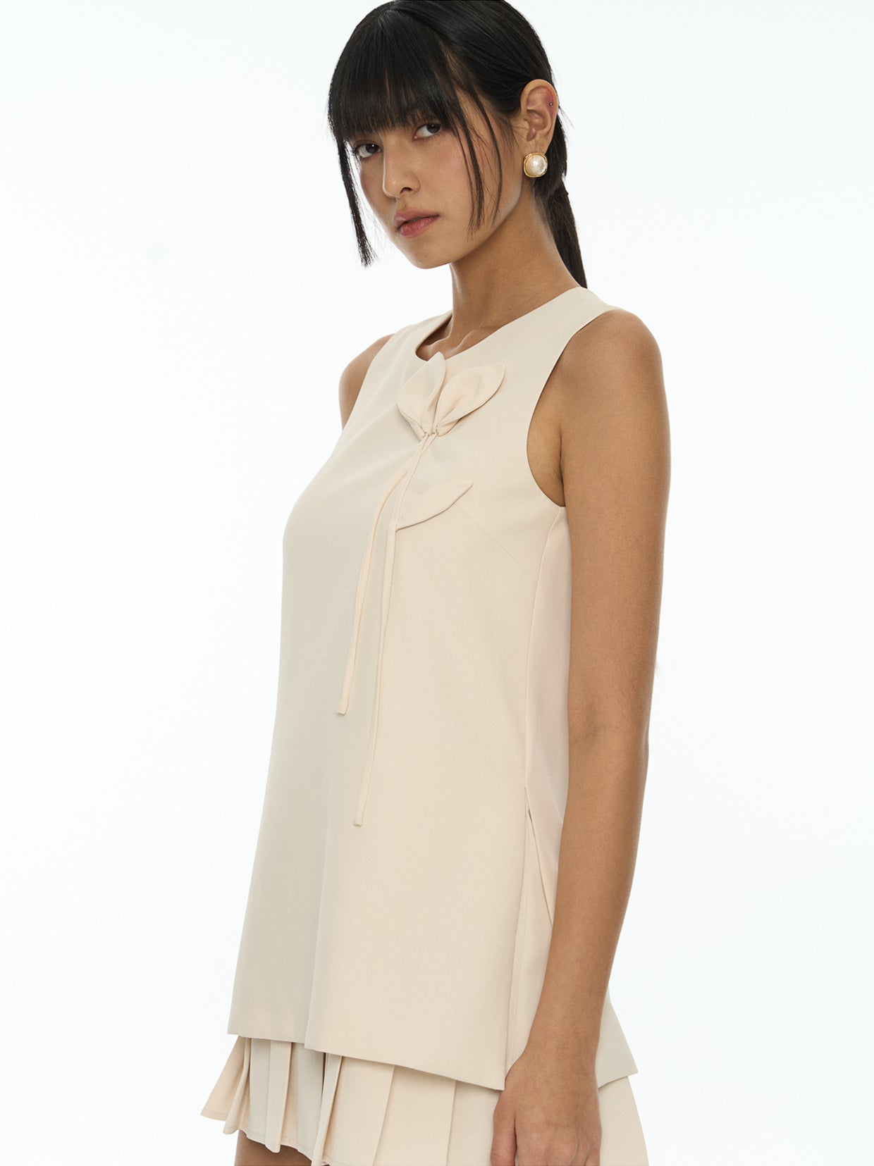 Pleated Layered Mini Dress