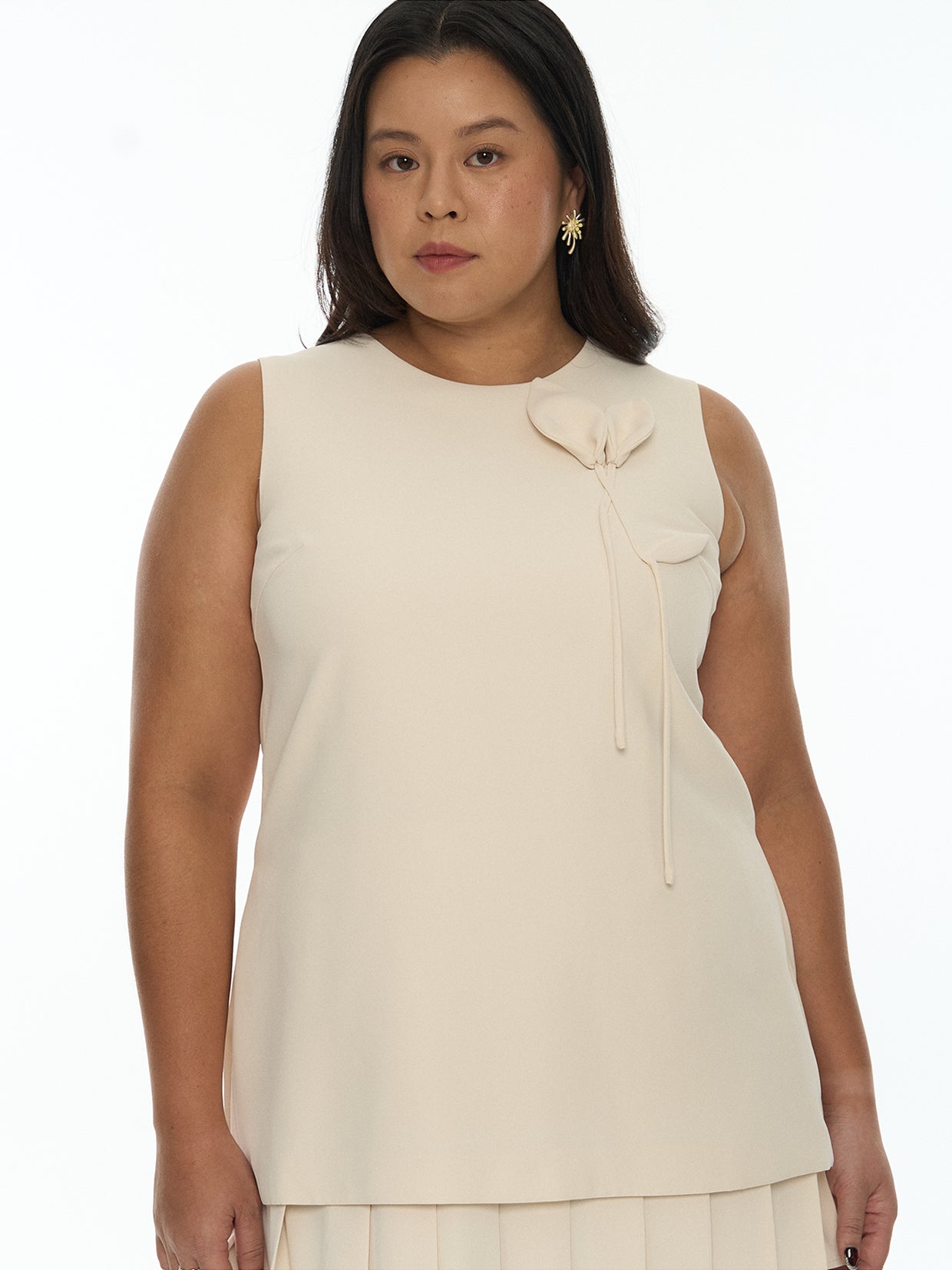 Pleated Layered Mini Dress