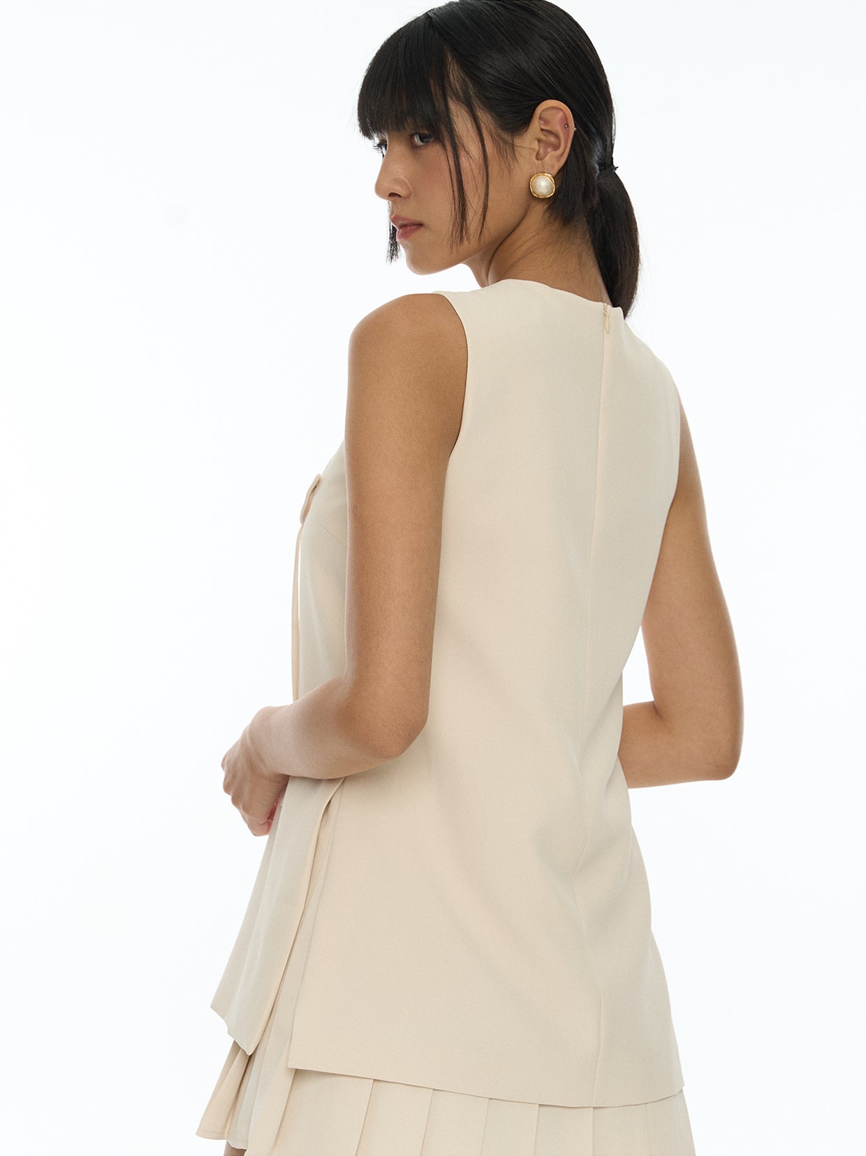 Pleated Layered Mini Dress