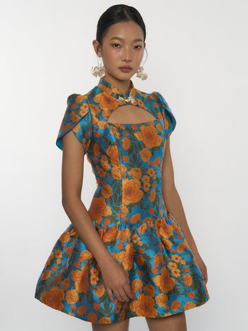 Flora Jacquard Mini Dress