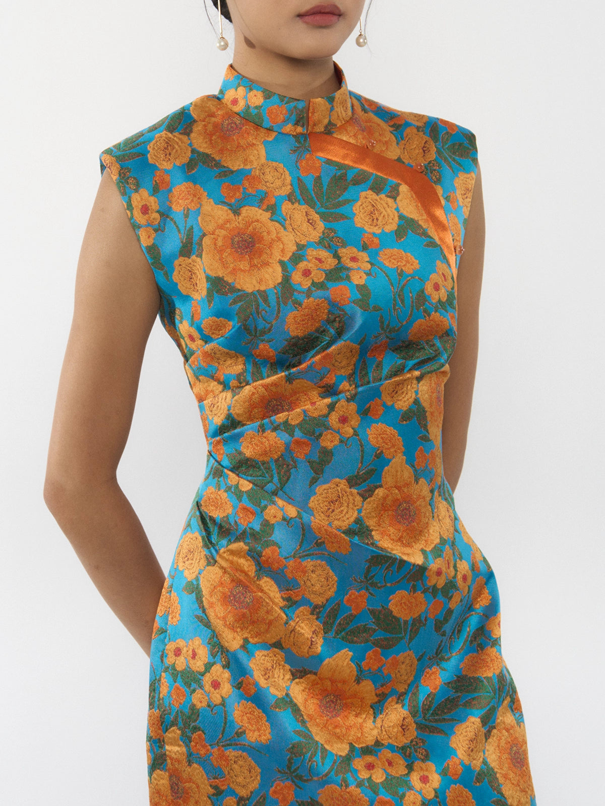 Flora Jacquard Sleeveless Dress