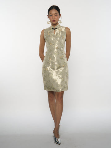 Brocade Sleeveless Dress