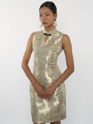 Brocade Sleeveless Dress