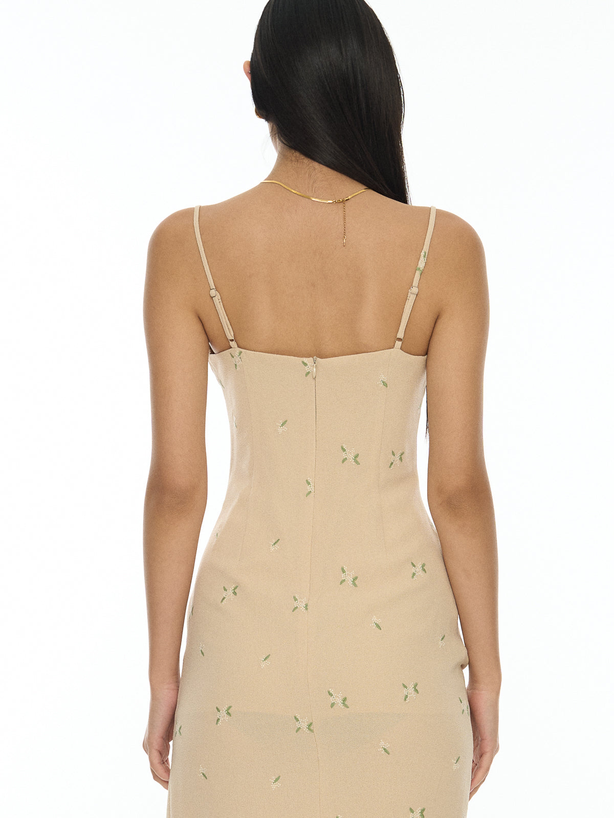 Strappy Dress With Ruched Slit