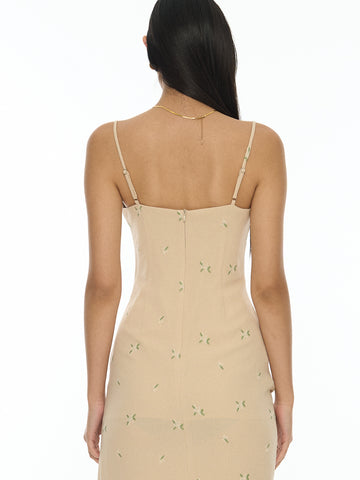 Strappy Dress With Ruched Slit