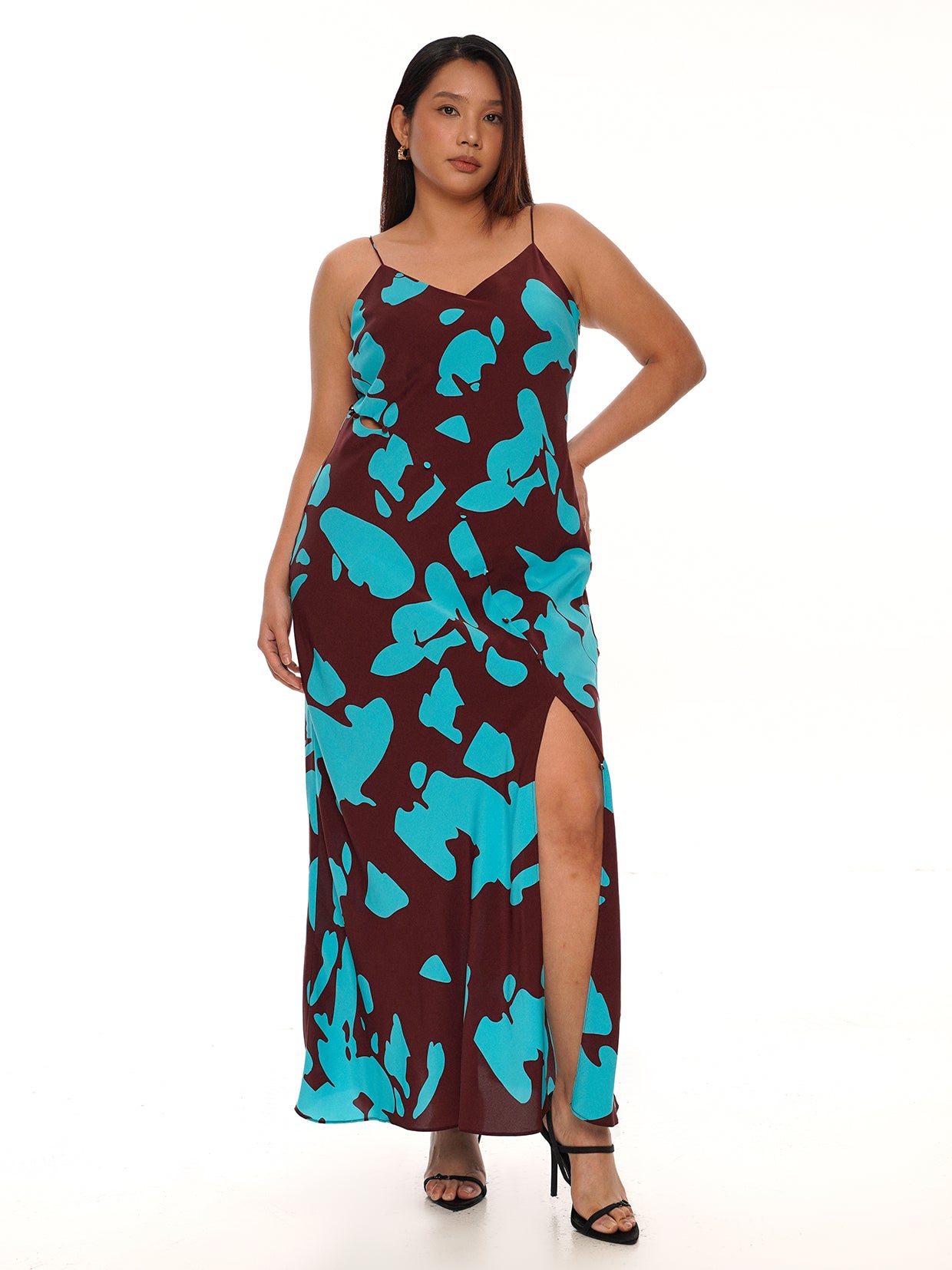 Printed Strappy Maxi Dress