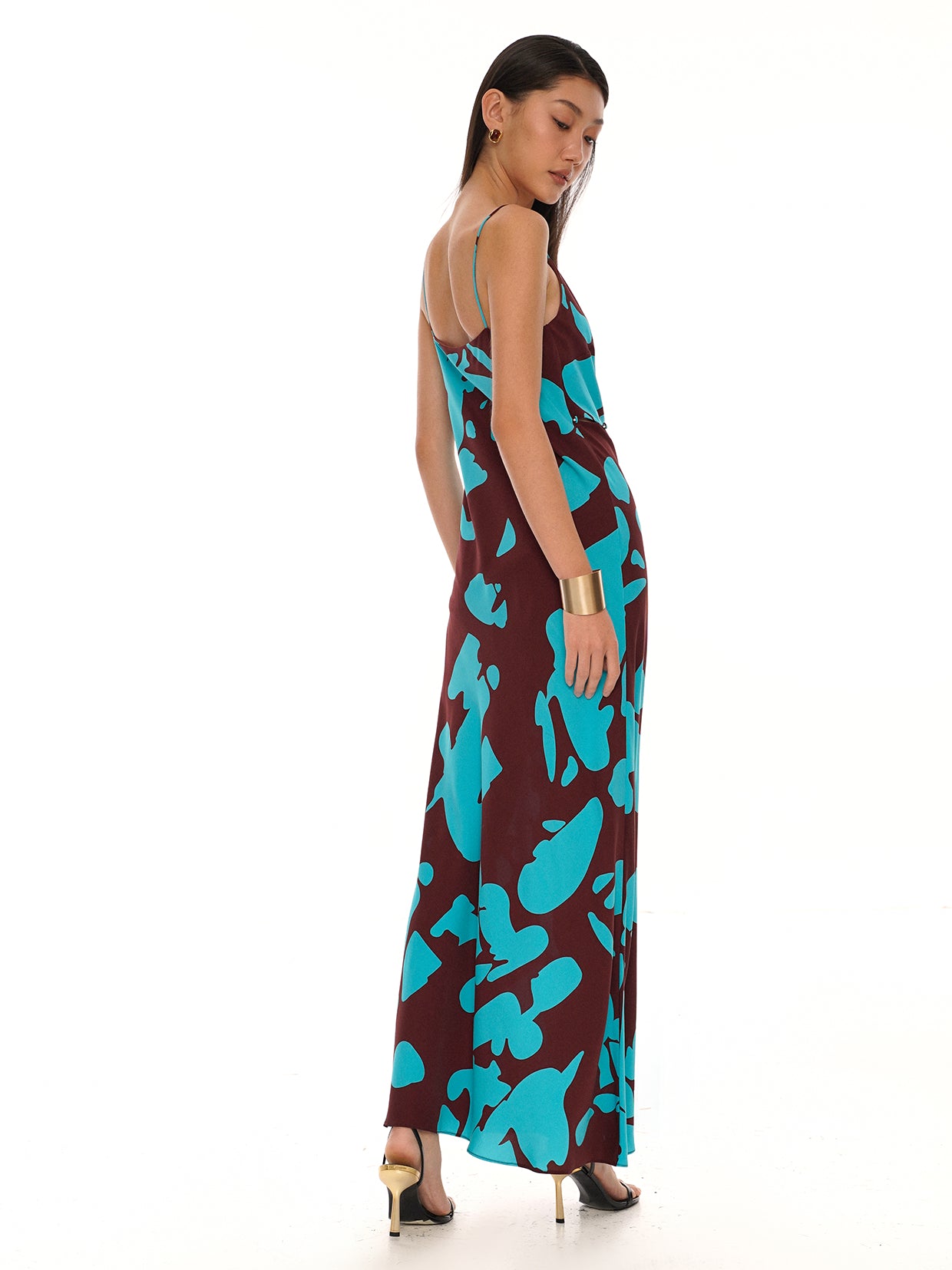 Printed Strappy Maxi Dress