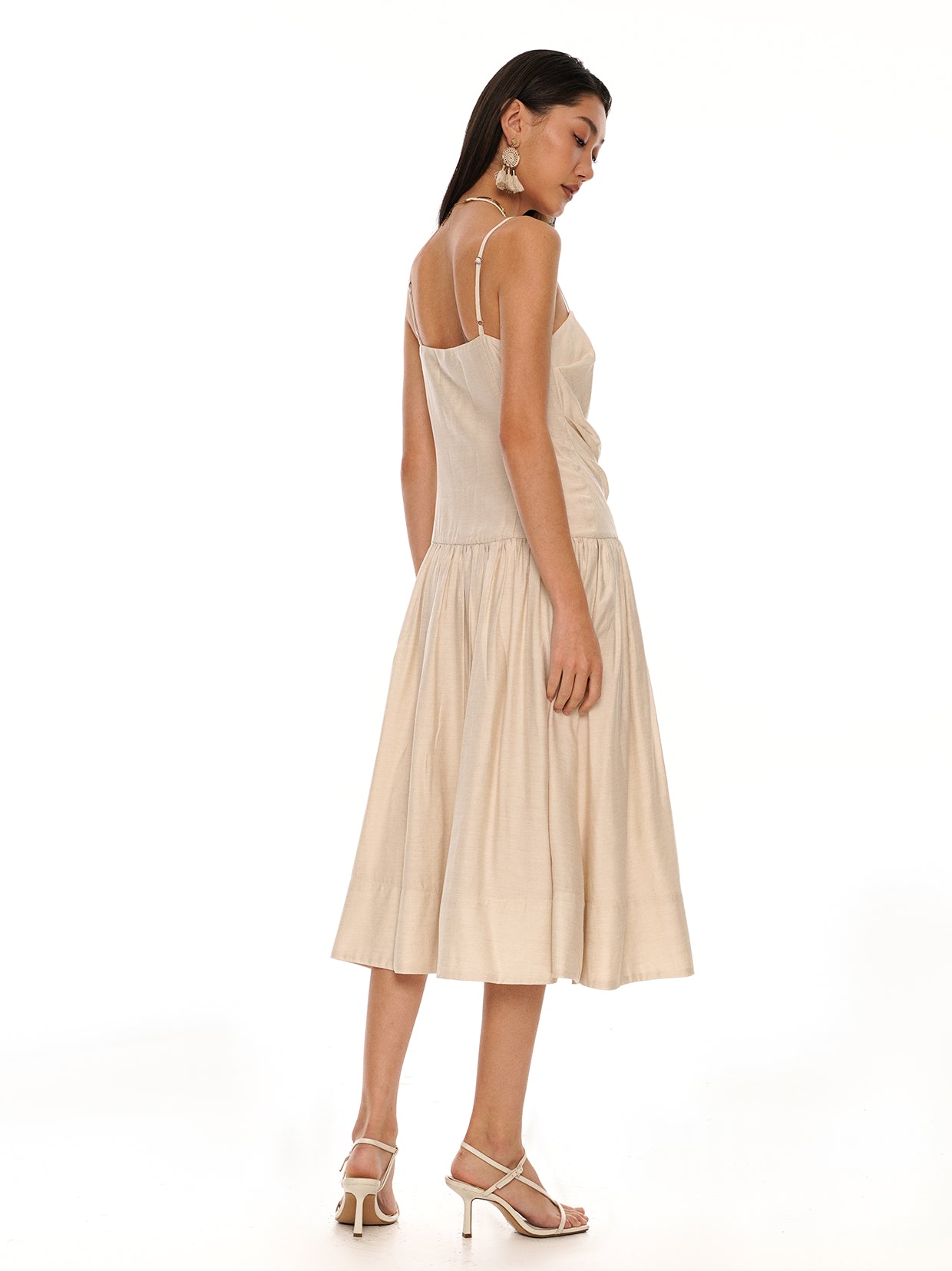 Ruched Drop Waist Dress