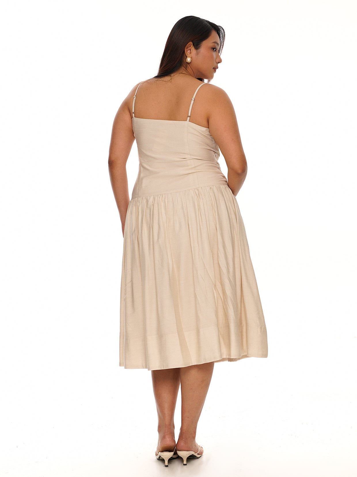 Ruched Drop Waist Dress