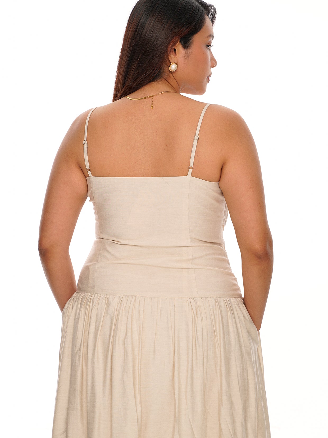 Ruched Drop Waist Dress