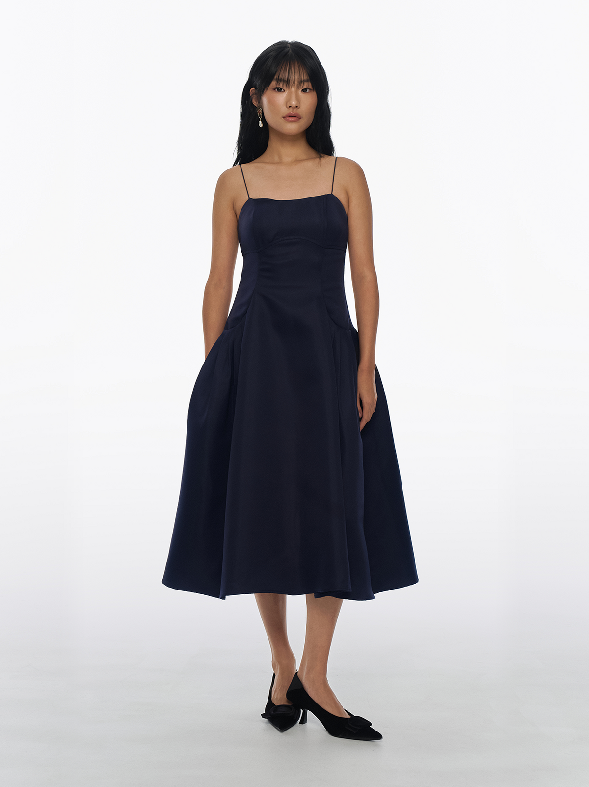 Pocket Pleated A-Line Dress