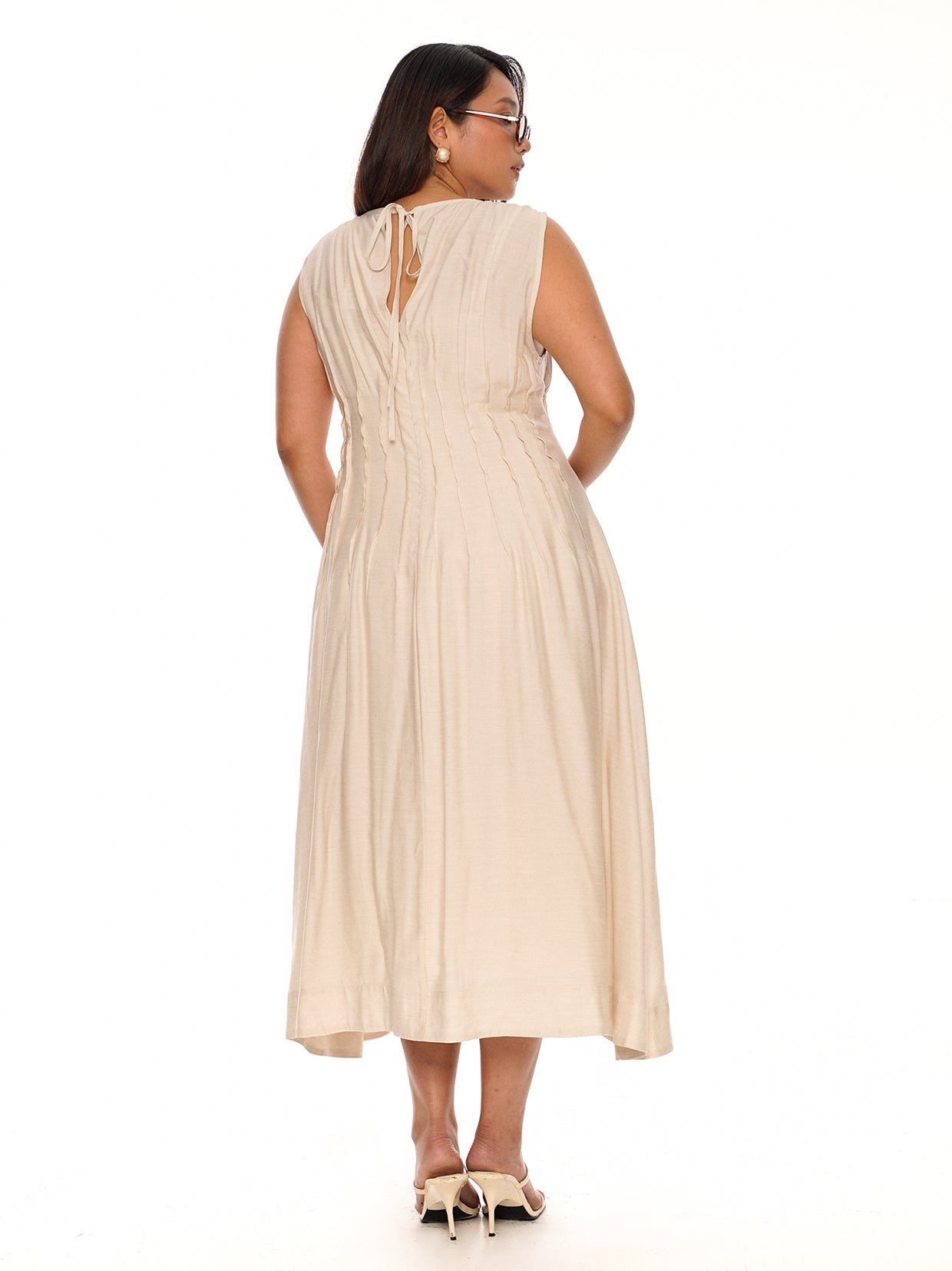 Sleeveless Pleated Maxi Dress
