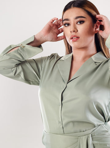 Satin Shirt Top