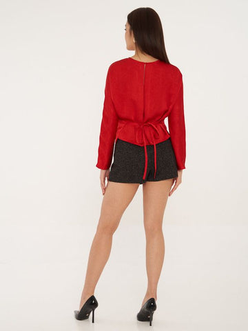 Tie Waist Long Sleeve Top