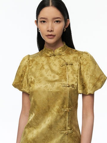 Short Dress with Chinese Knot Buttons