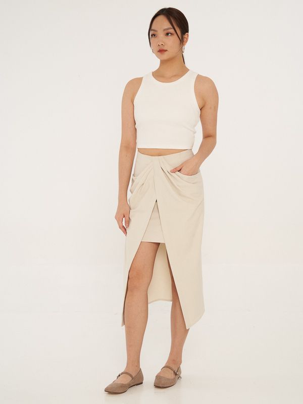 Draped Midi Skirt