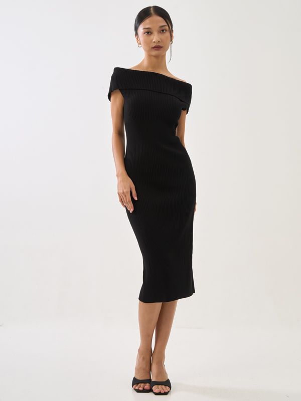 Off Shoulder Knit Dress
