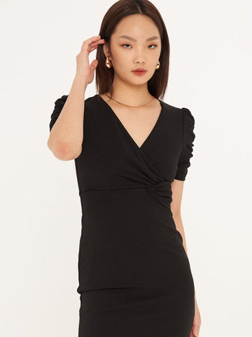 Front Wrap Midi Dress