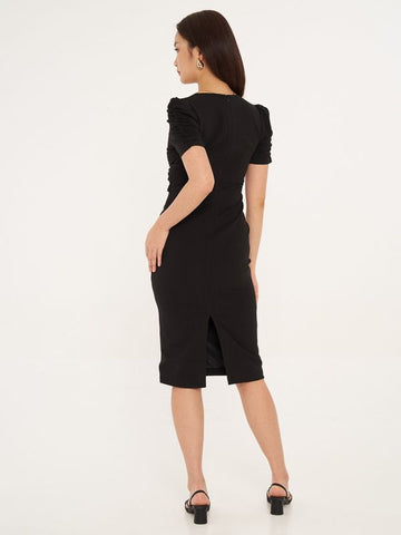 Front Wrap Midi Dress
