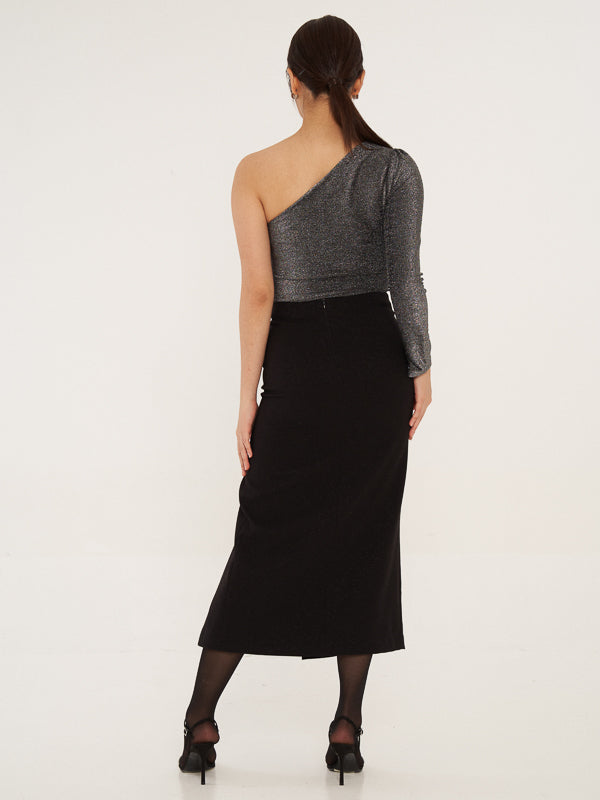 Glittery One Shoulder Top
