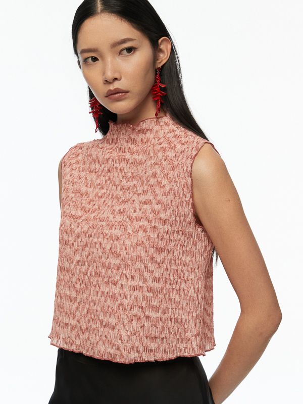 Mock Neck Sleeveless Top