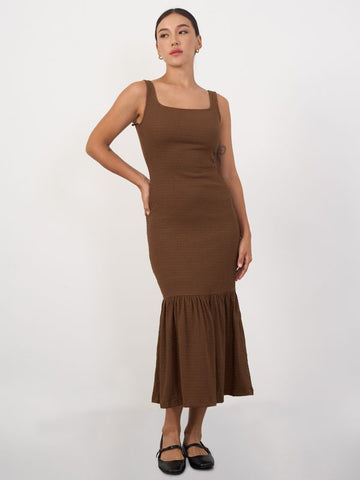 Ruched Hem Maxi Dress