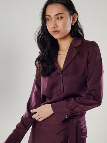 Satin Shirt Top