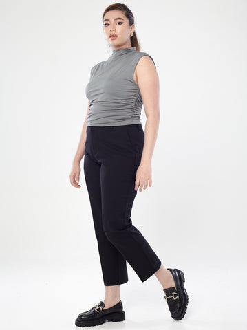 Sleeveless Top with Waist Ruching