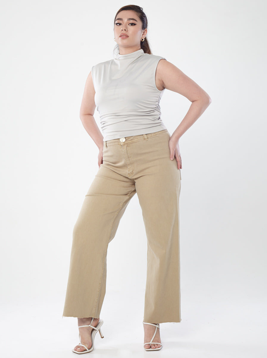 Sleeveless Top with Waist Ruching