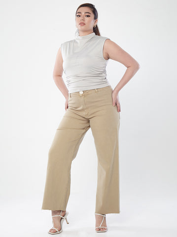 Sleeveless Top with Waist Ruching