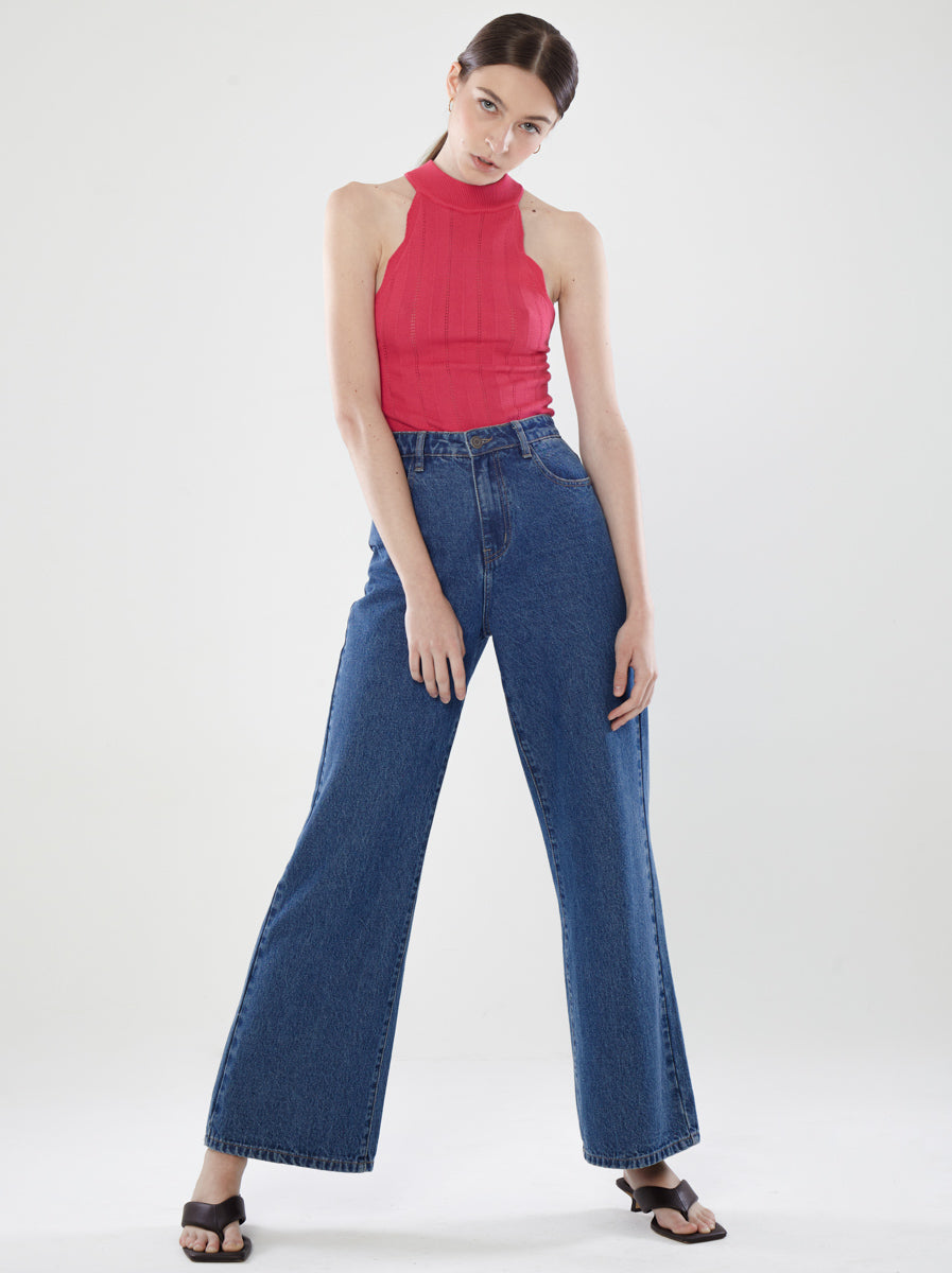 Halter Neck Straight-Cut Top