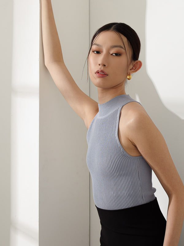 Rib-Knit Halter Top