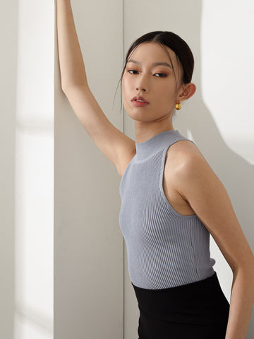 Rib-Knit Halter Top