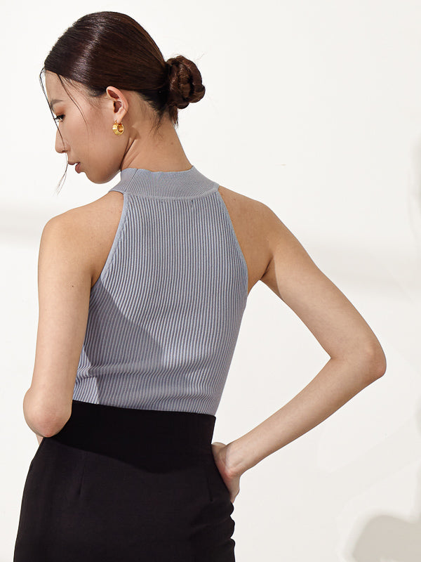 Rib-Knit Halter Top