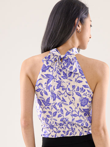 Pleated Halter Neck Top