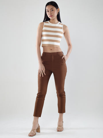 Sleeveless Round Neck Crop Top