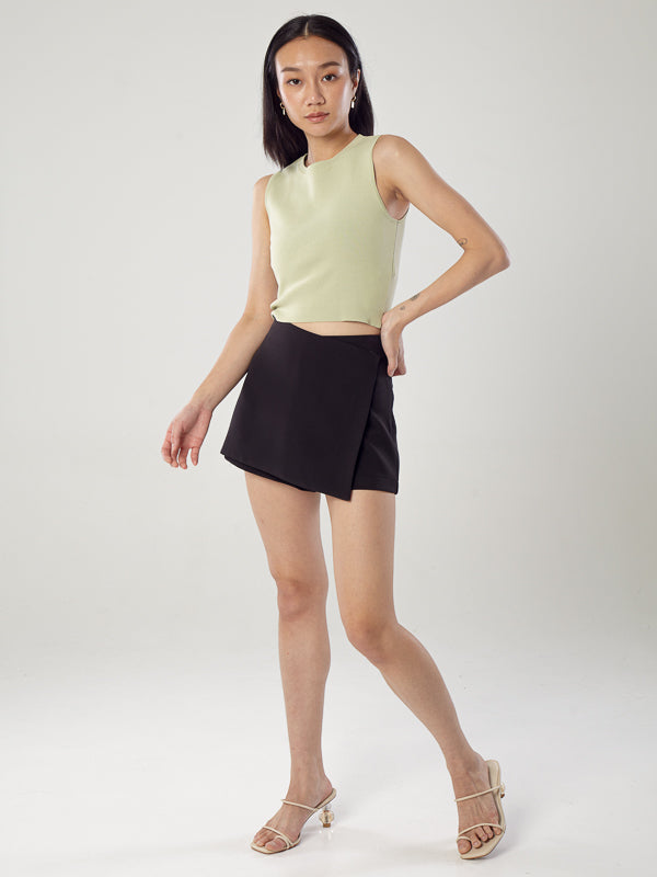 Sleeveless Round Neck Crop Top