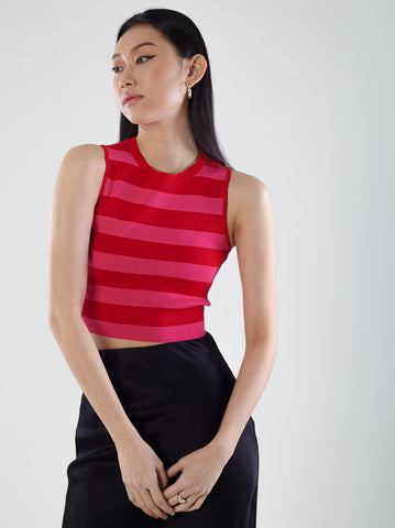 Sleeveless Round Neck Crop Top