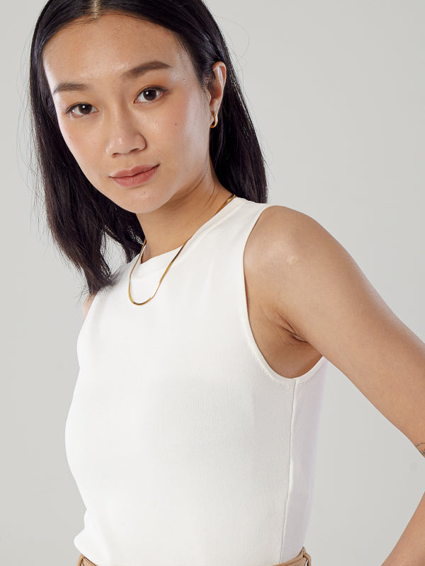 Sleeveless Round Neck Crop Top