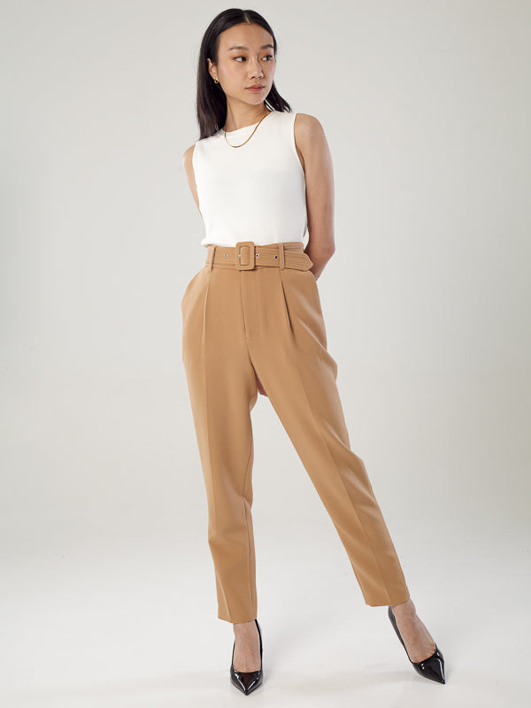 Sleeveless Round Neck Crop Top