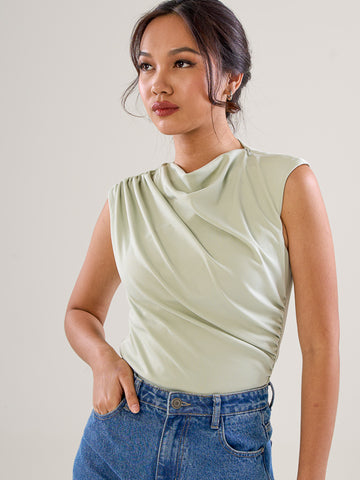 Gathered Sleeveless Top