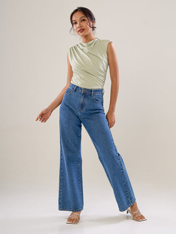 Gathered Sleeveless Top